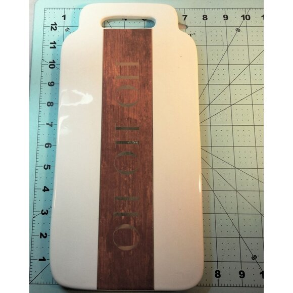 White Ceramic Cheese Tray Platter Christmas Charcuterie Board HO HO HO - Picture 3 of 6